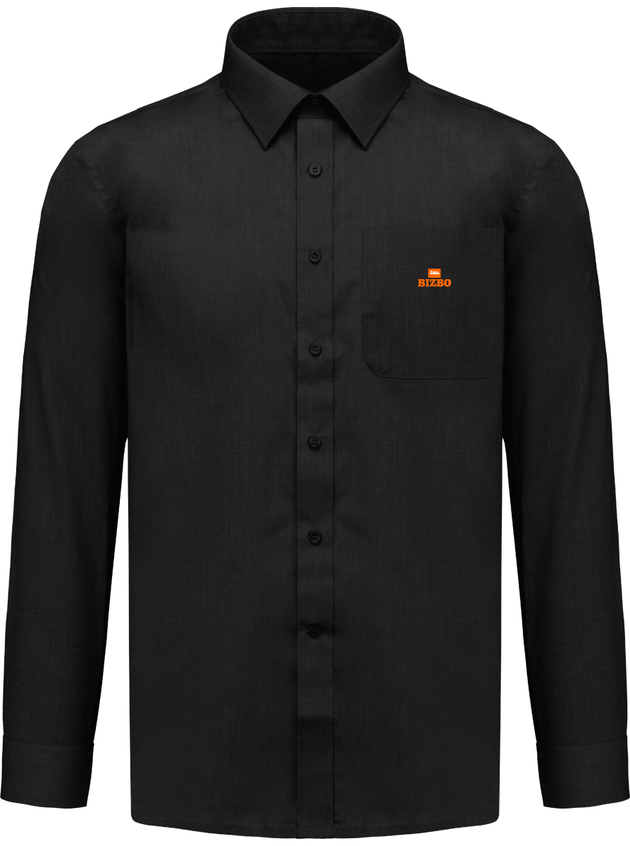 chemise avec manche longue polyester à 65% avec logo orange