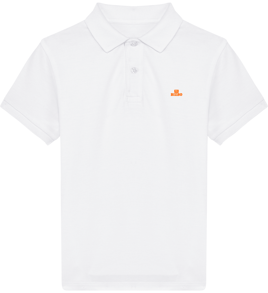 polo lavée pour enfant 100% coton bio avec logo orange