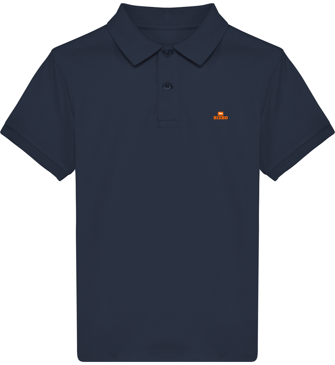 polo lavée pour enfant 100% coton bio avec logo orange