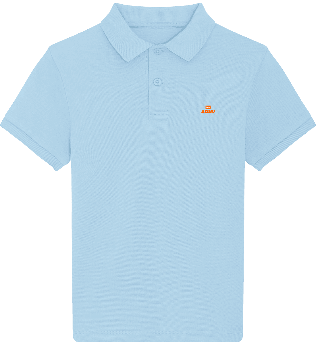 polo lavée pour enfant 100% coton bio avec logo orange