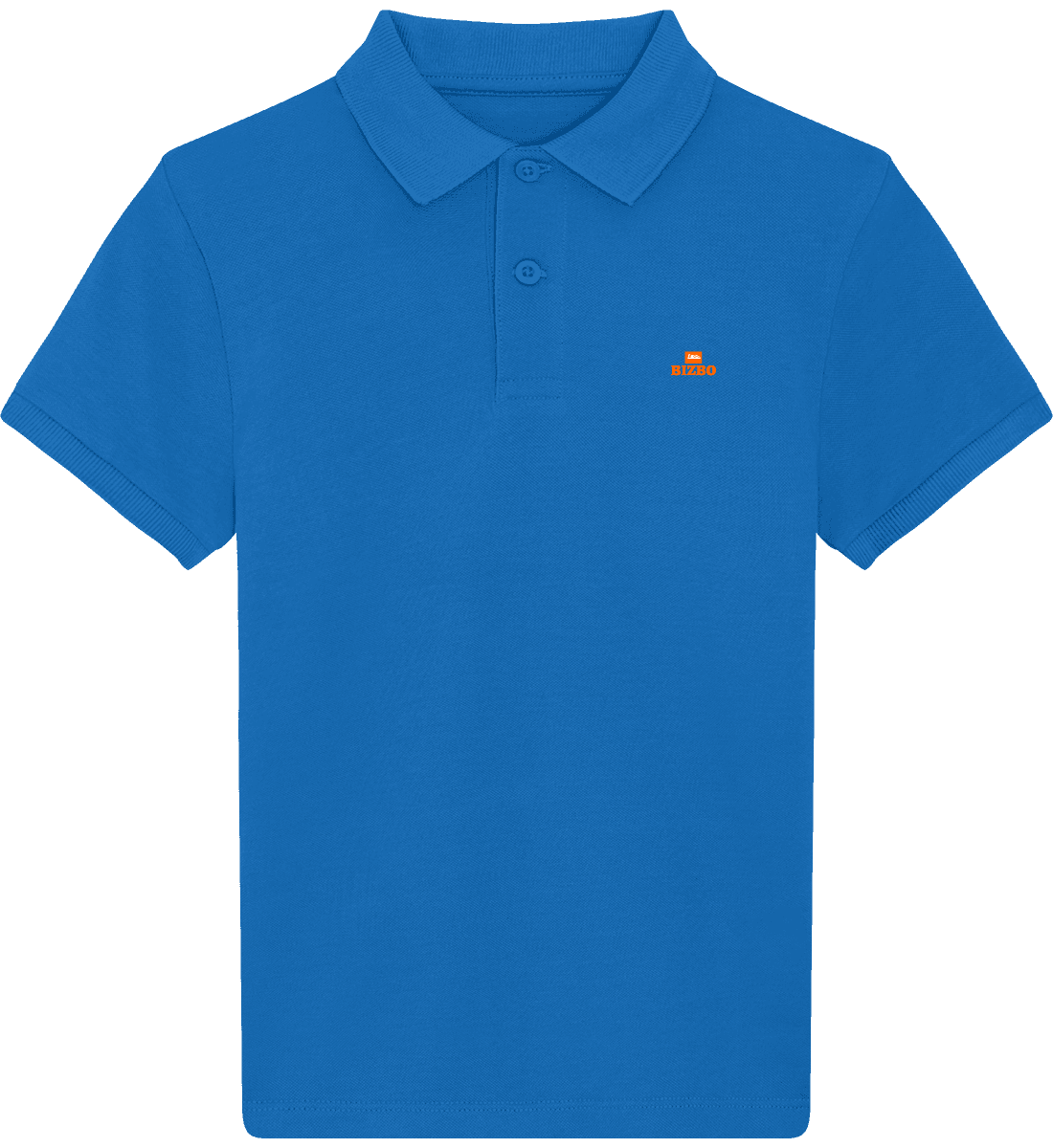 polo lavée pour enfant 100% coton bio avec logo orange