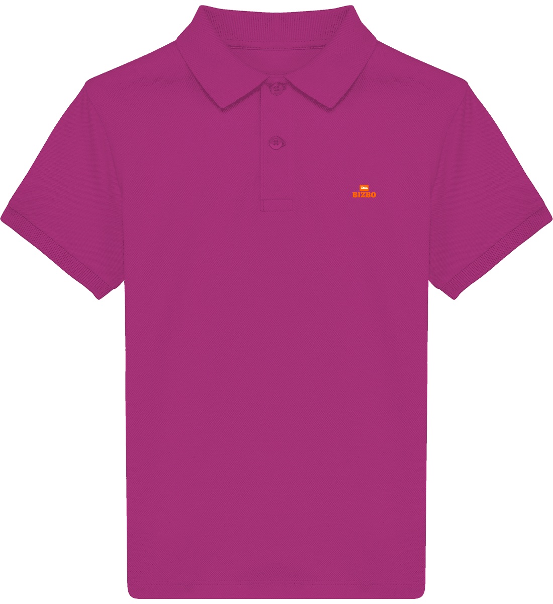 polo lavée pour enfant 100% coton bio avec logo orange
