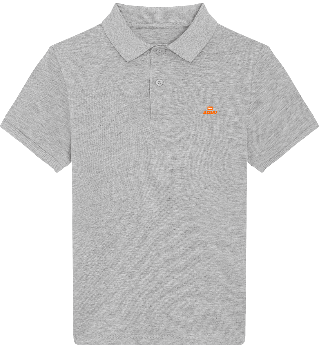 polo lavée pour enfant 100% coton bio avec logo orange