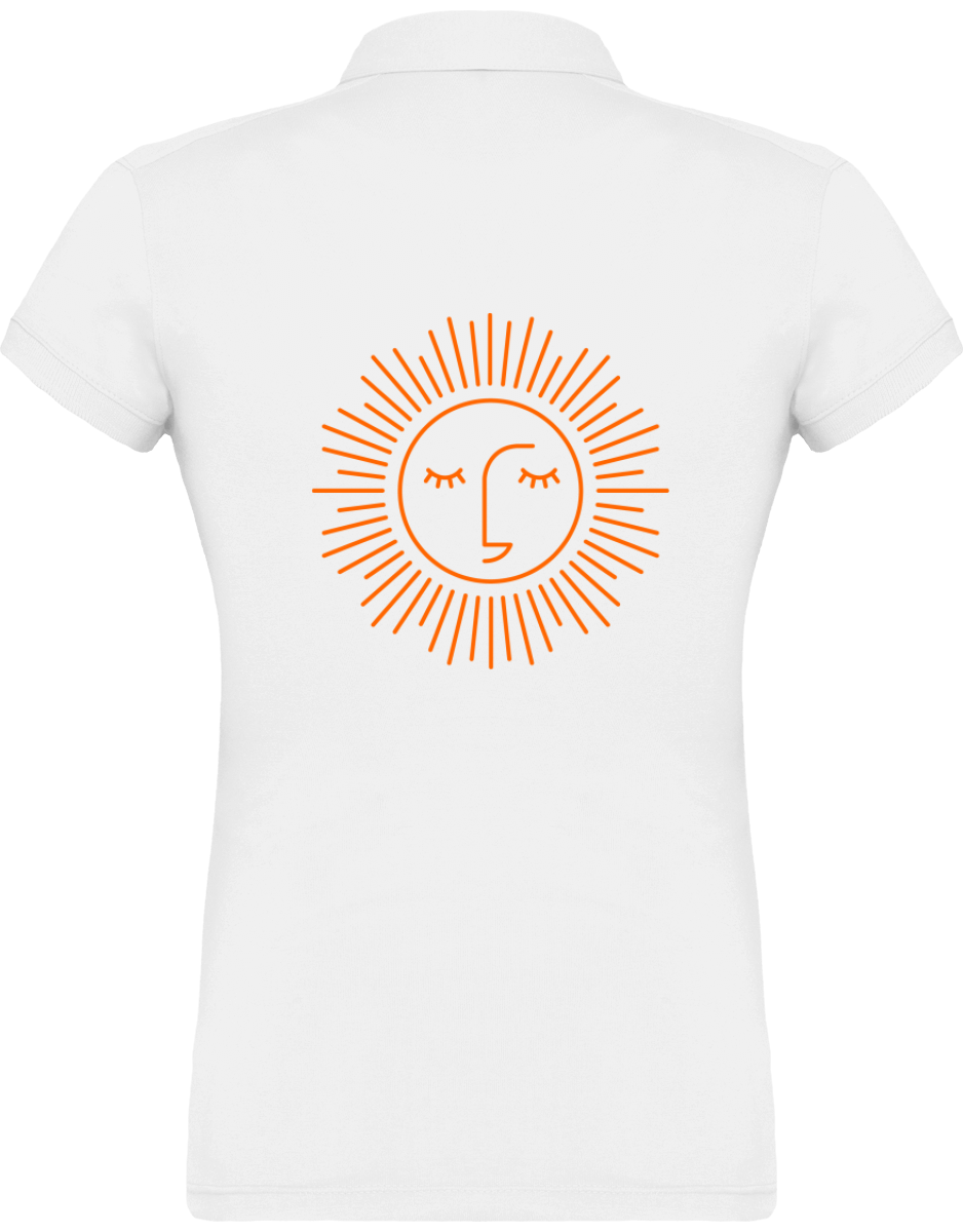 polo jersey femme 100% coton avec logo orange