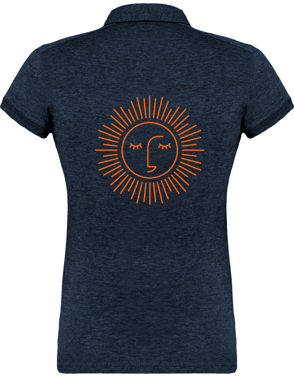 polo jersey femme 100% coton avec logo orange