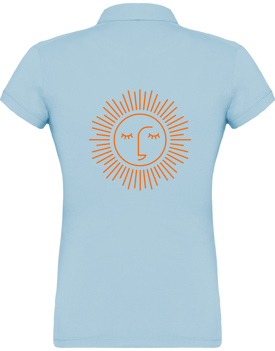 polo jersey femme 100% coton avec logo orange