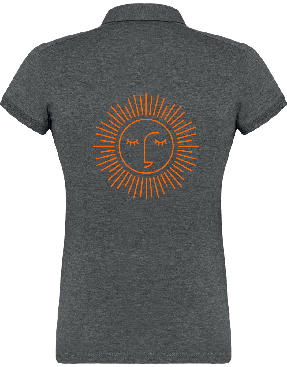 polo jersey femme 100% coton avec logo orange