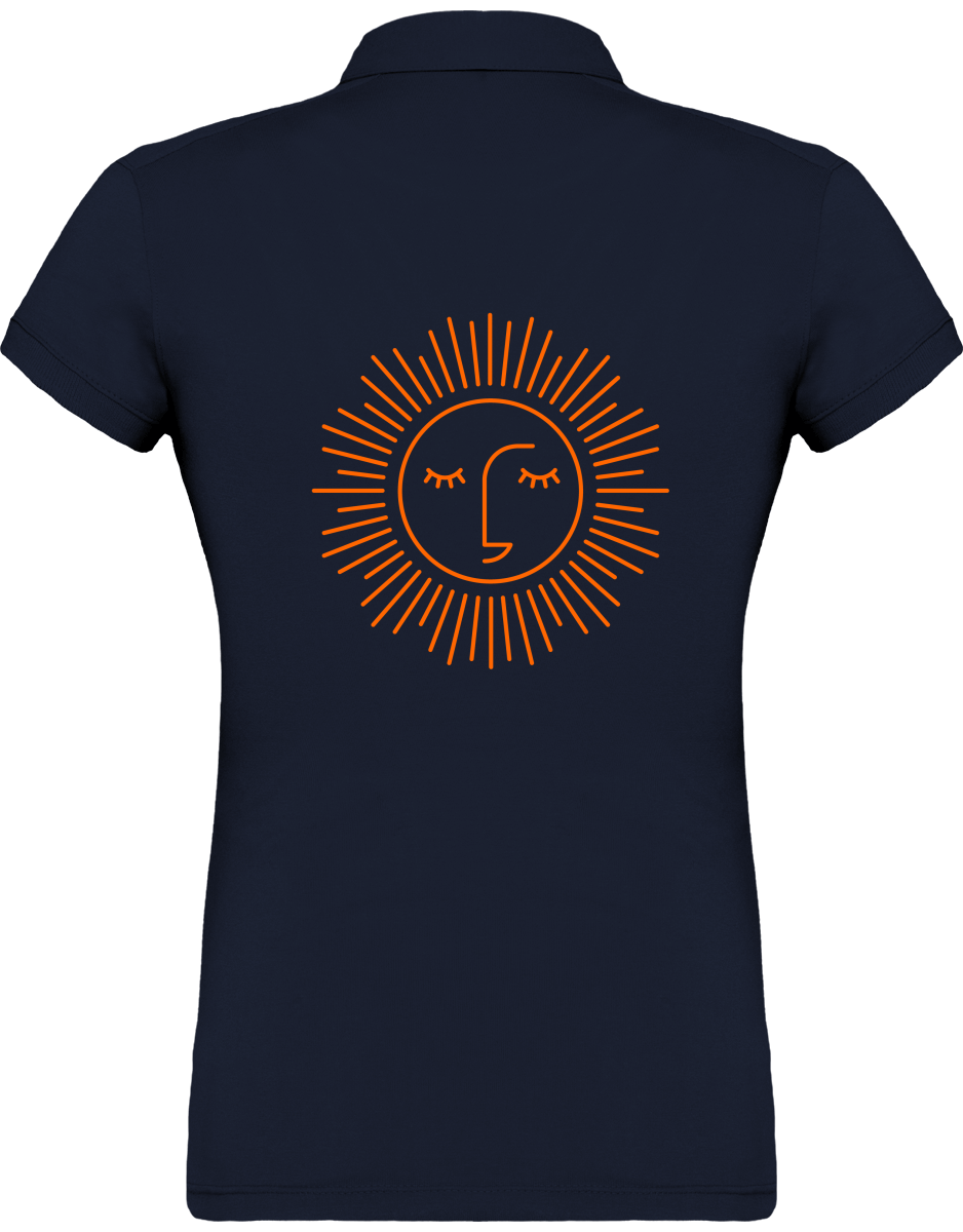 polo jersey femme 100% coton avec logo orange