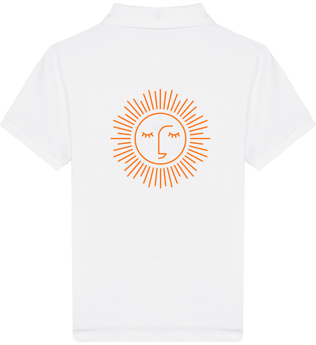 polo lavée pour enfant 100% coton bio avec logo orange