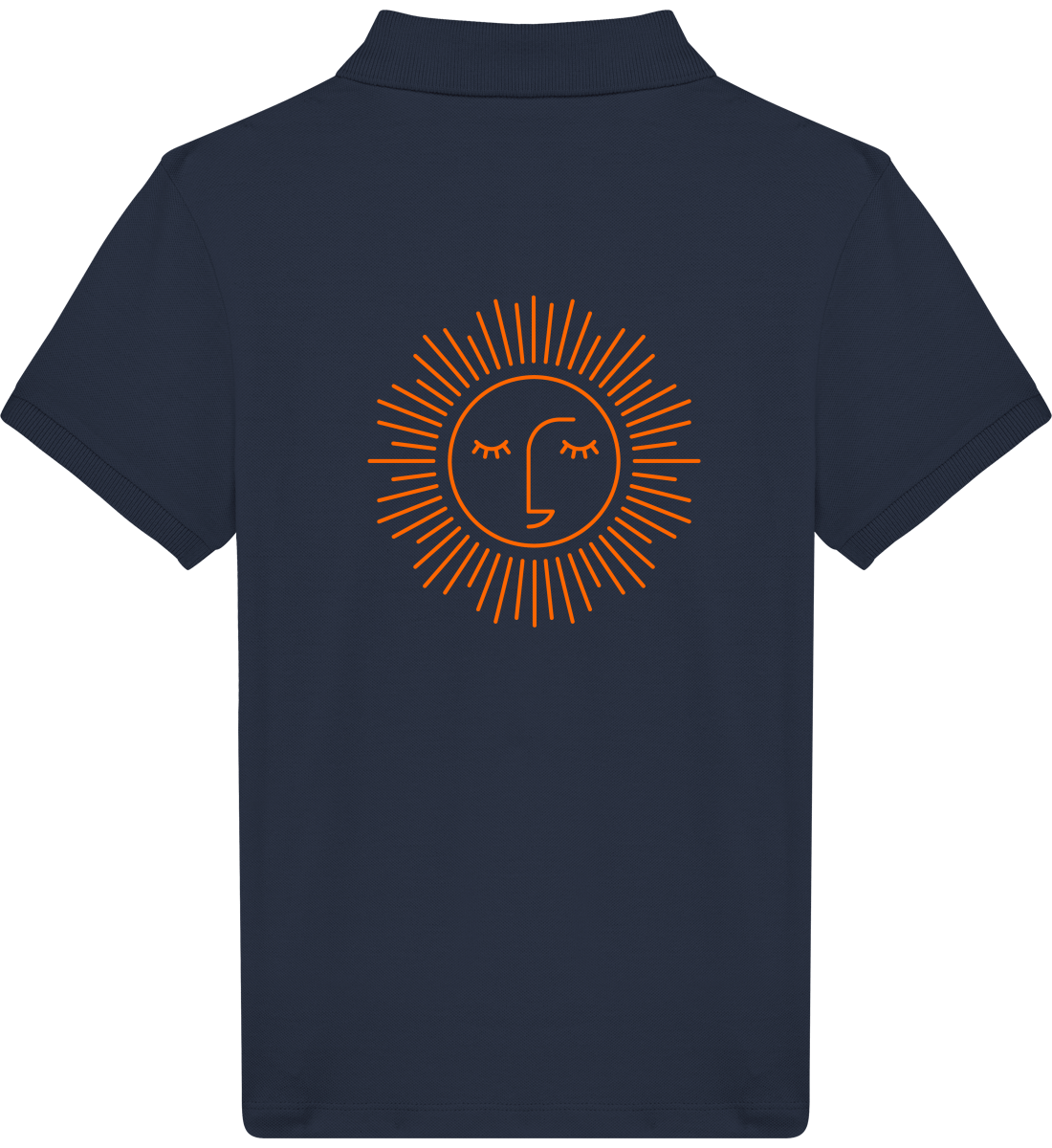 polo lavée pour enfant 100% coton bio avec logo orange