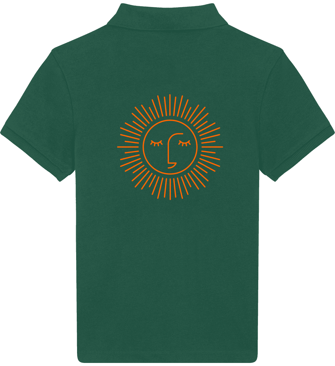 polo lavée pour enfant 100% coton bio avec logo orange