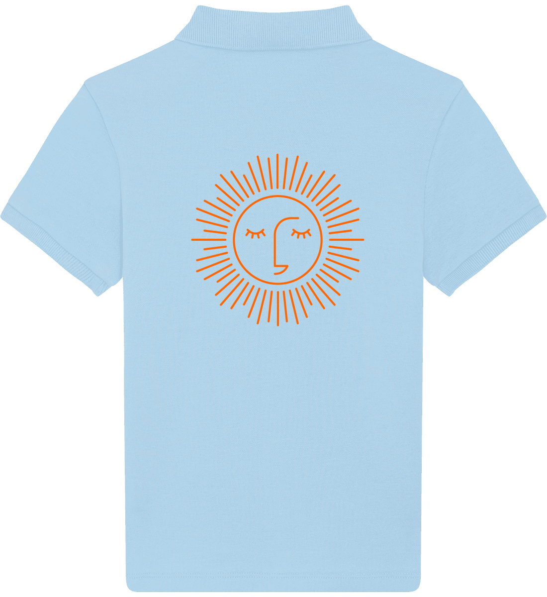 polo lavée pour enfant 100% coton bio avec logo orange