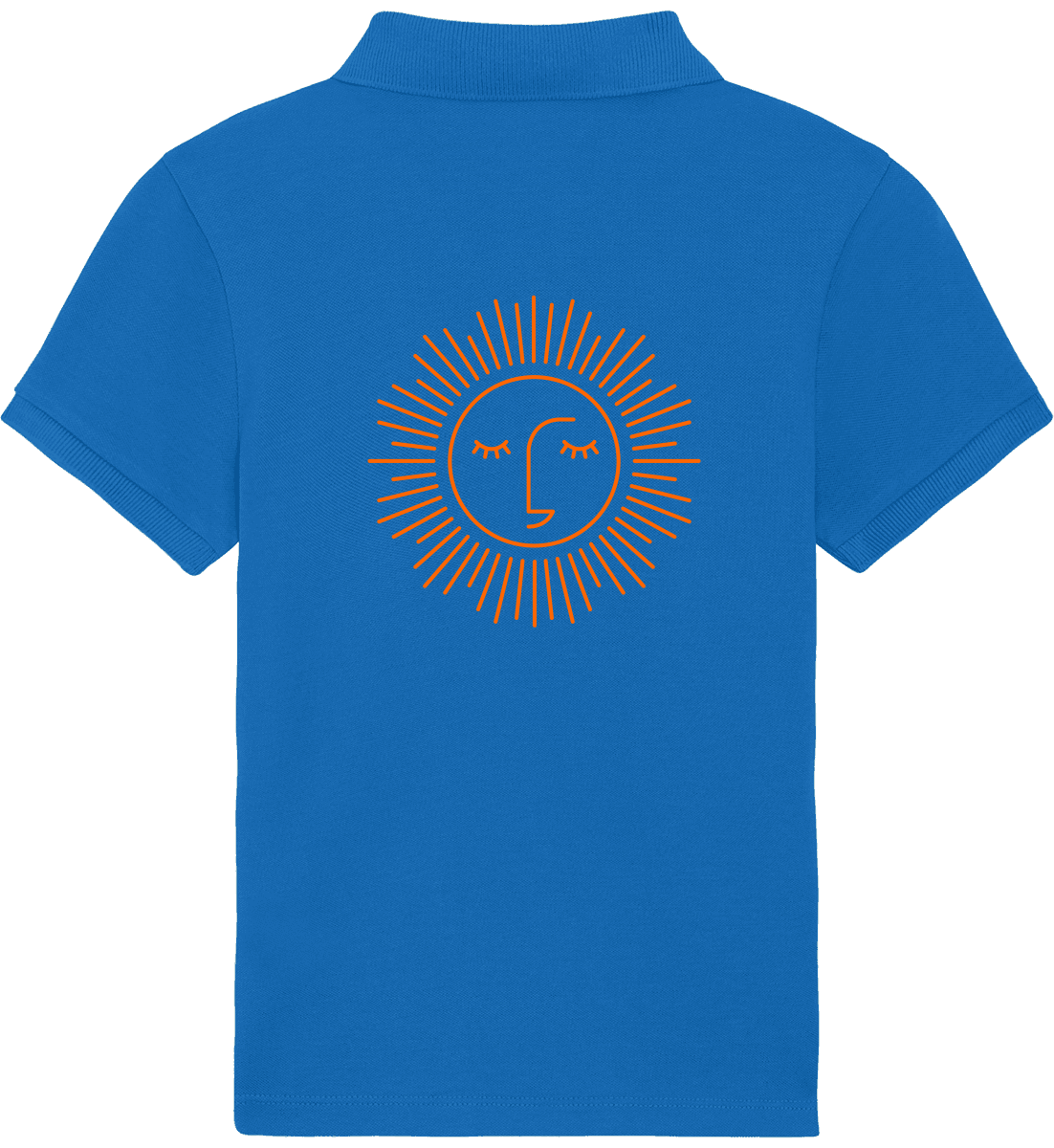 polo lavée pour enfant 100% coton bio avec logo orange