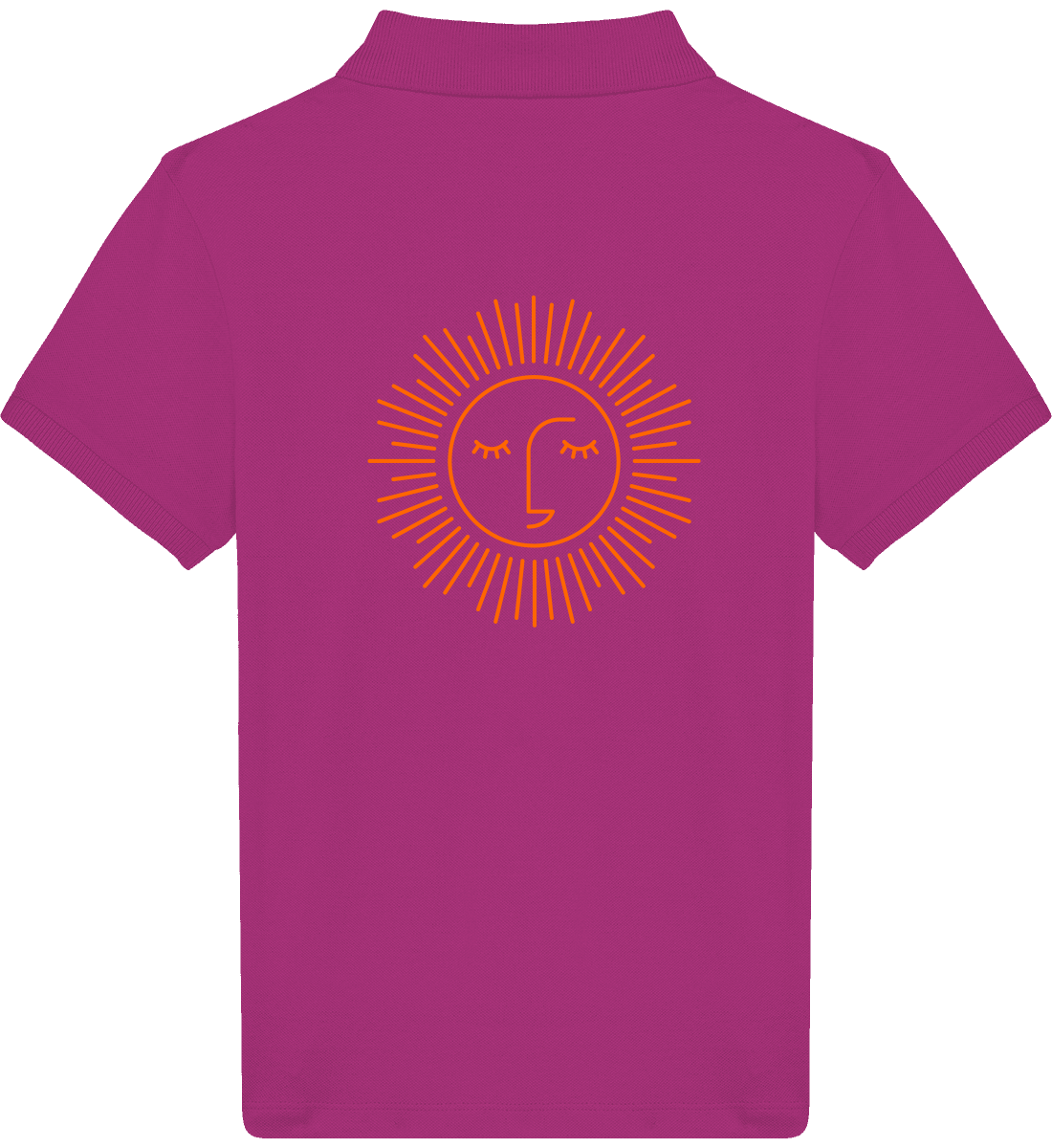 polo lavée pour enfant 100% coton bio avec logo orange
