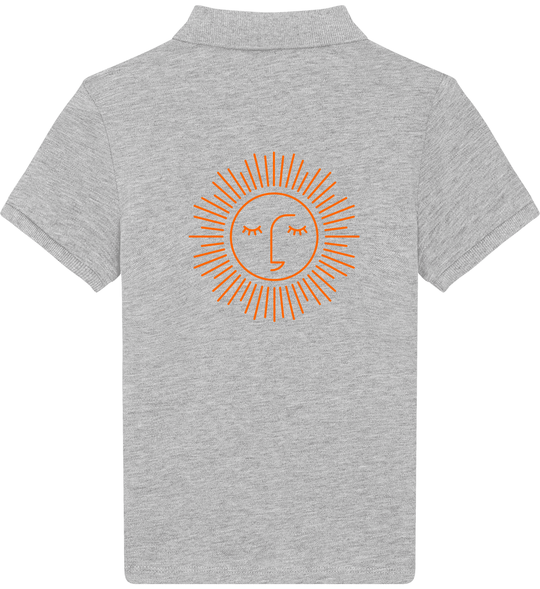polo lavée pour enfant 100% coton bio avec logo orange