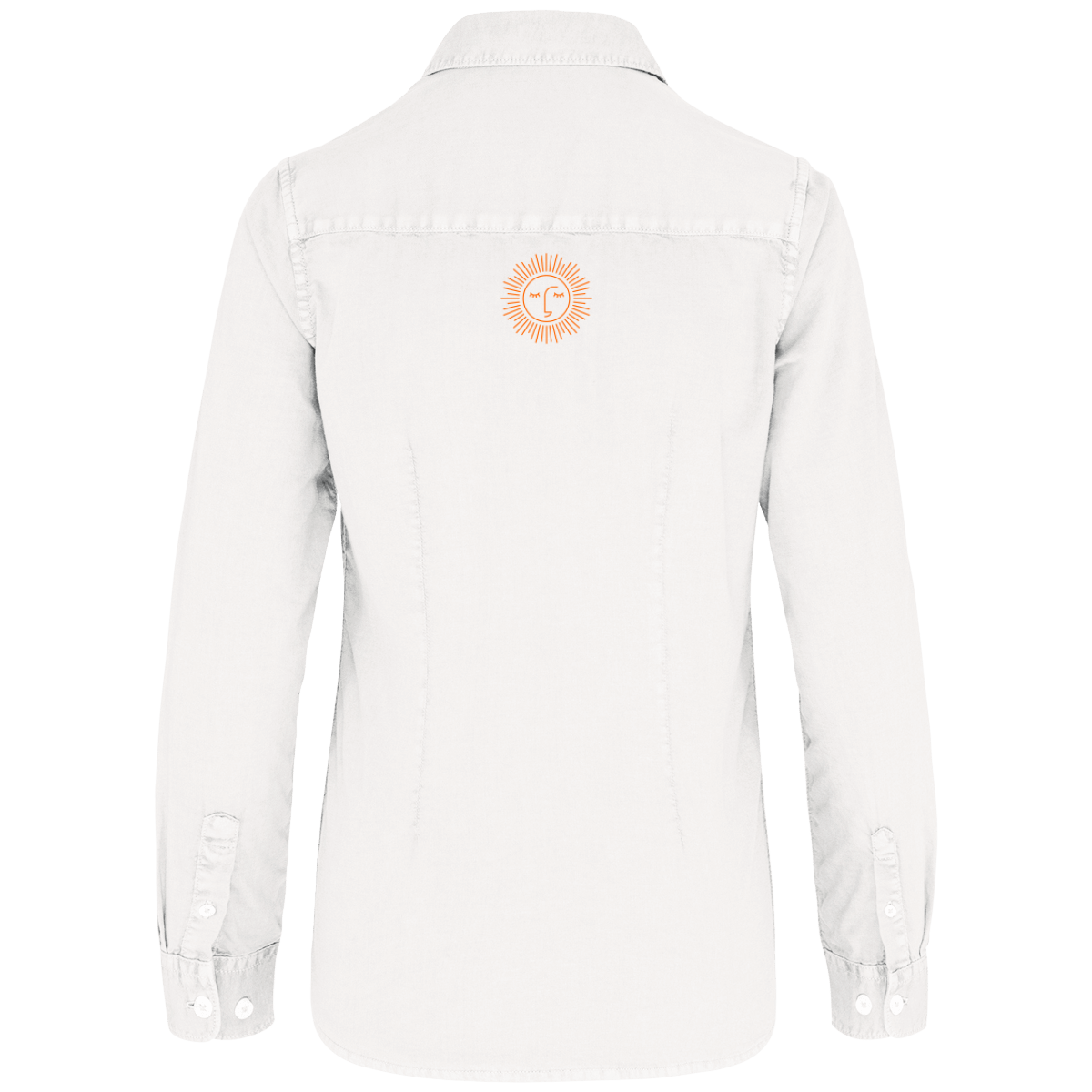 chemise lavée femme avec logo orange 100% coton
