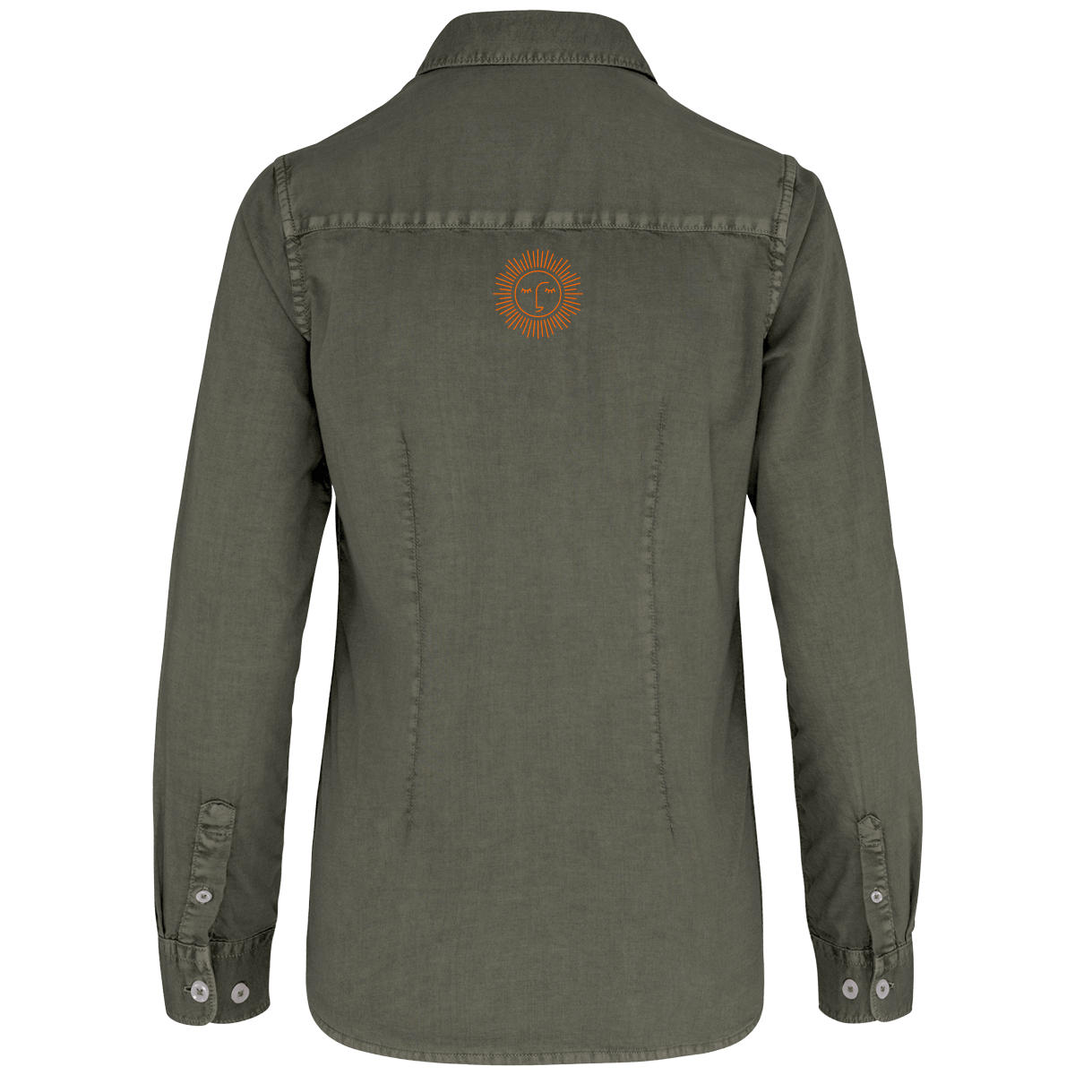 chemise lavée femme avec logo orange 100% coton