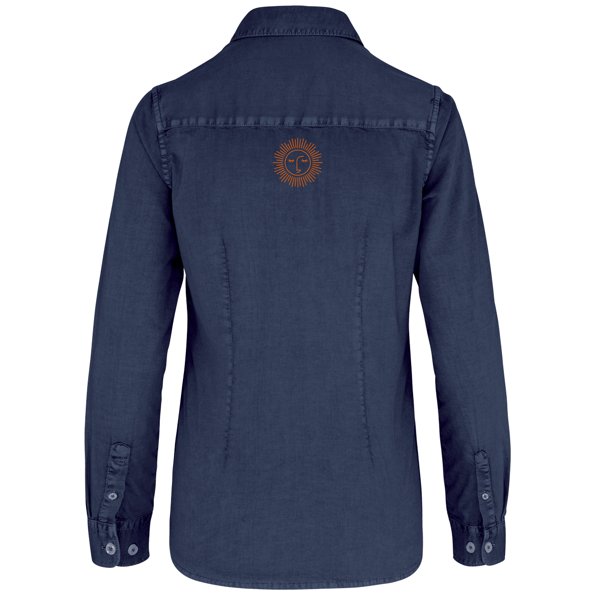 chemise lavée femme avec logo orange 100% coton