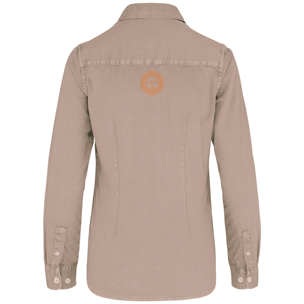 chemise lavée femme avec logo orange 100% coton