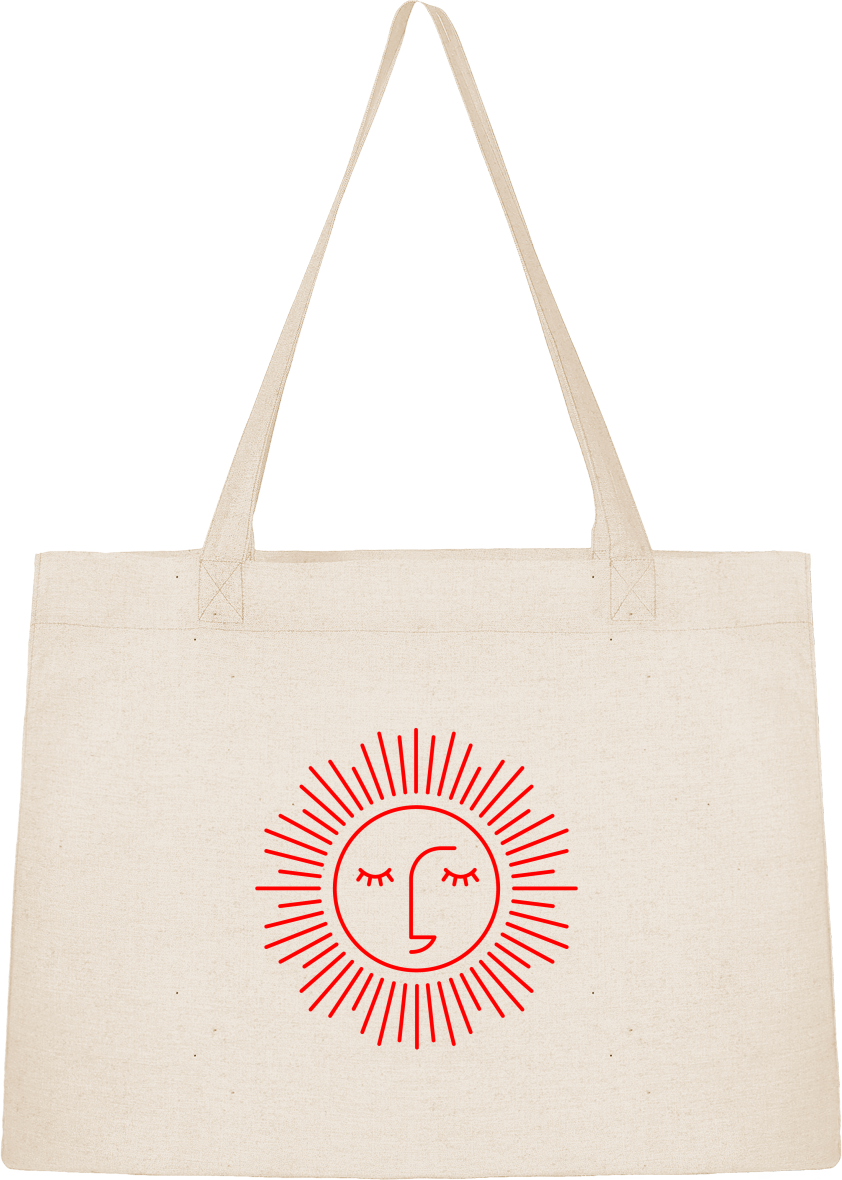 sacs cabas en coton avec logo rouge