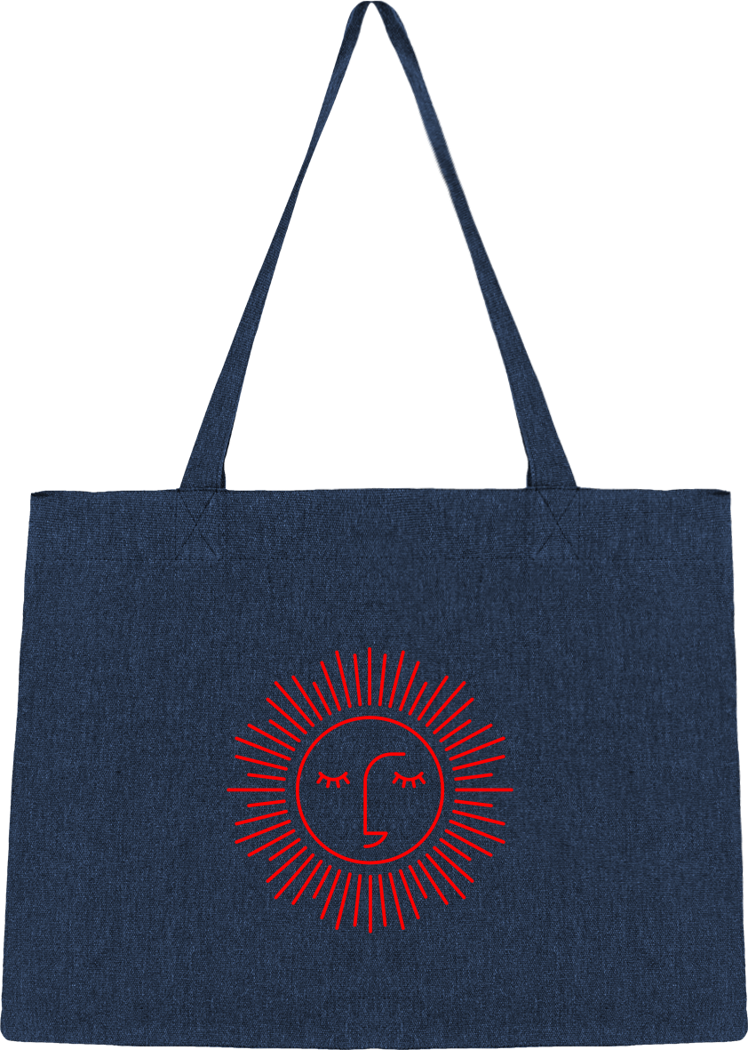 sacs cabas en coton avec logo rouge