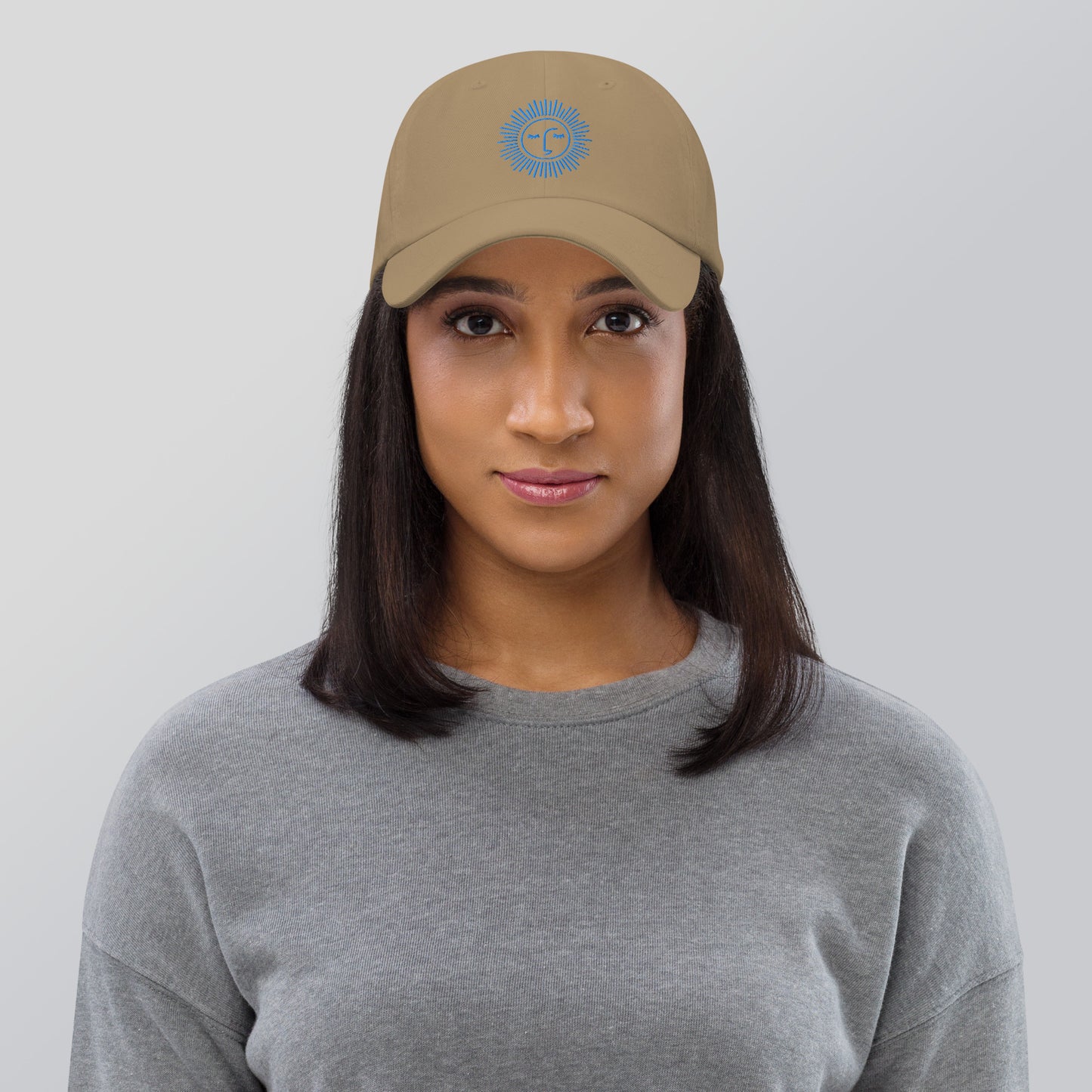 casquette base ball en coton avec logo bleu ciel brodé