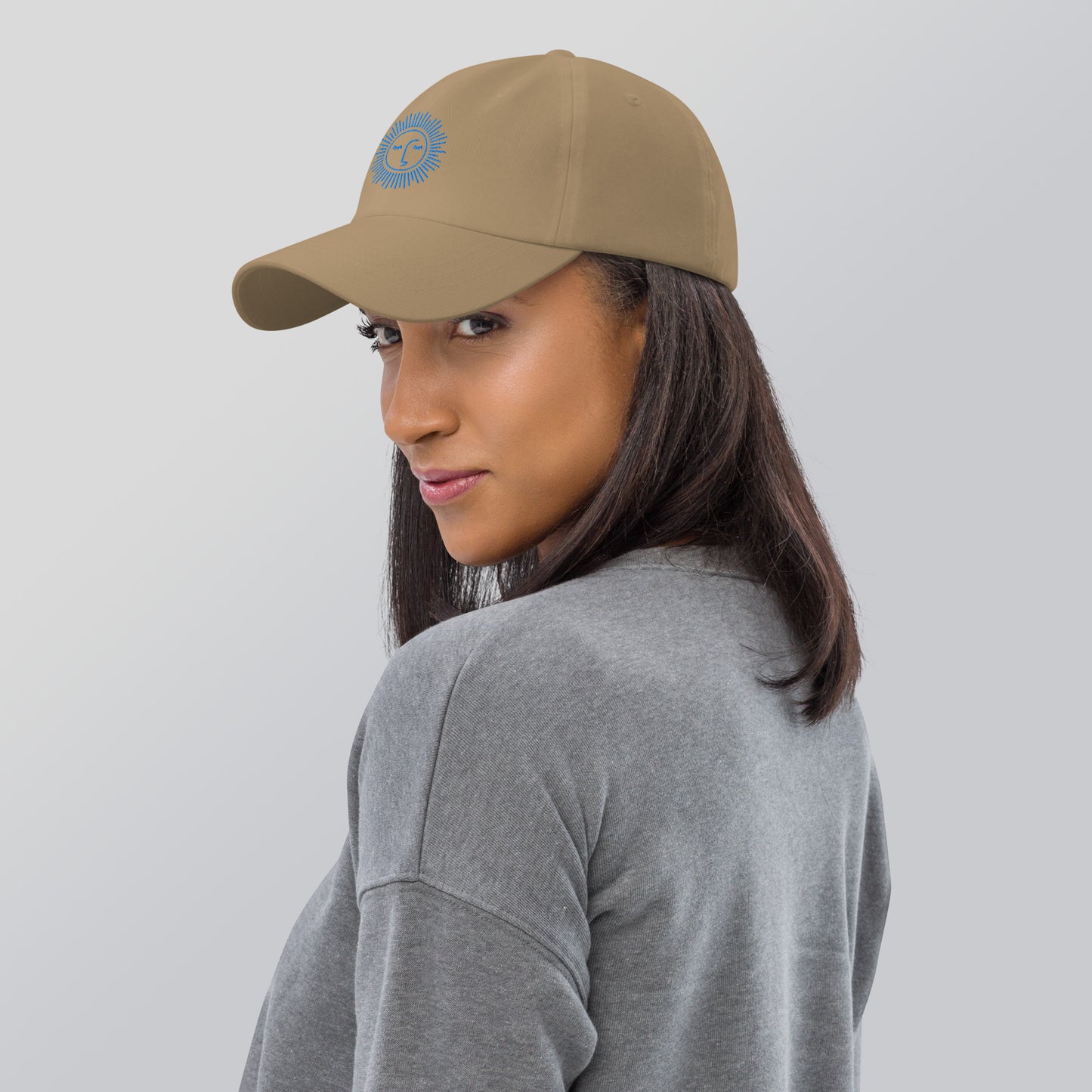 casquette base ball en coton avec logo bleu ciel brodé