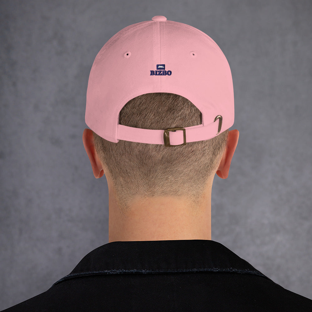 casquette à effet usé en coton avec logo bleu foncé brodé avant et arrière