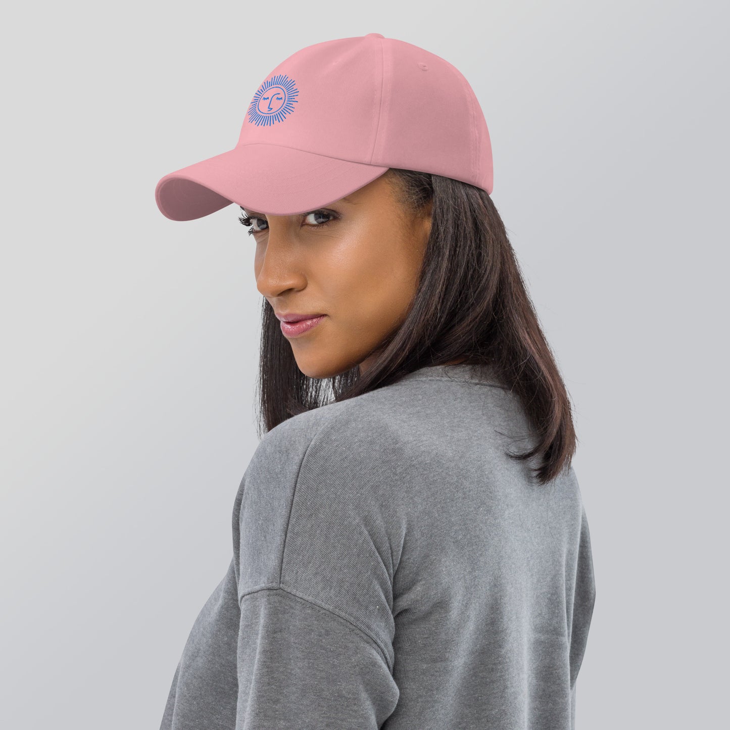casquette base ball en coton avec logo bleu ciel brodé
