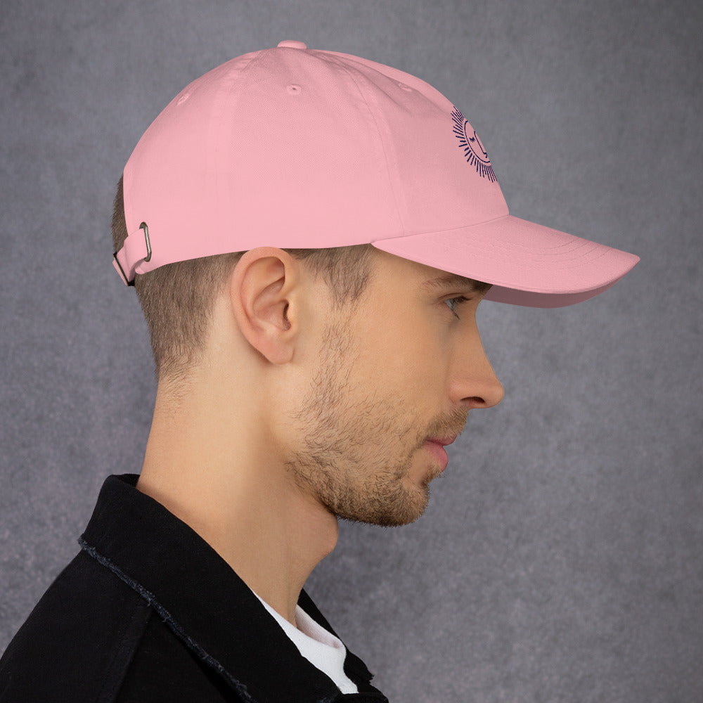 casquette à effet usé en coton avec logo bleu foncé brodé avant et arrière