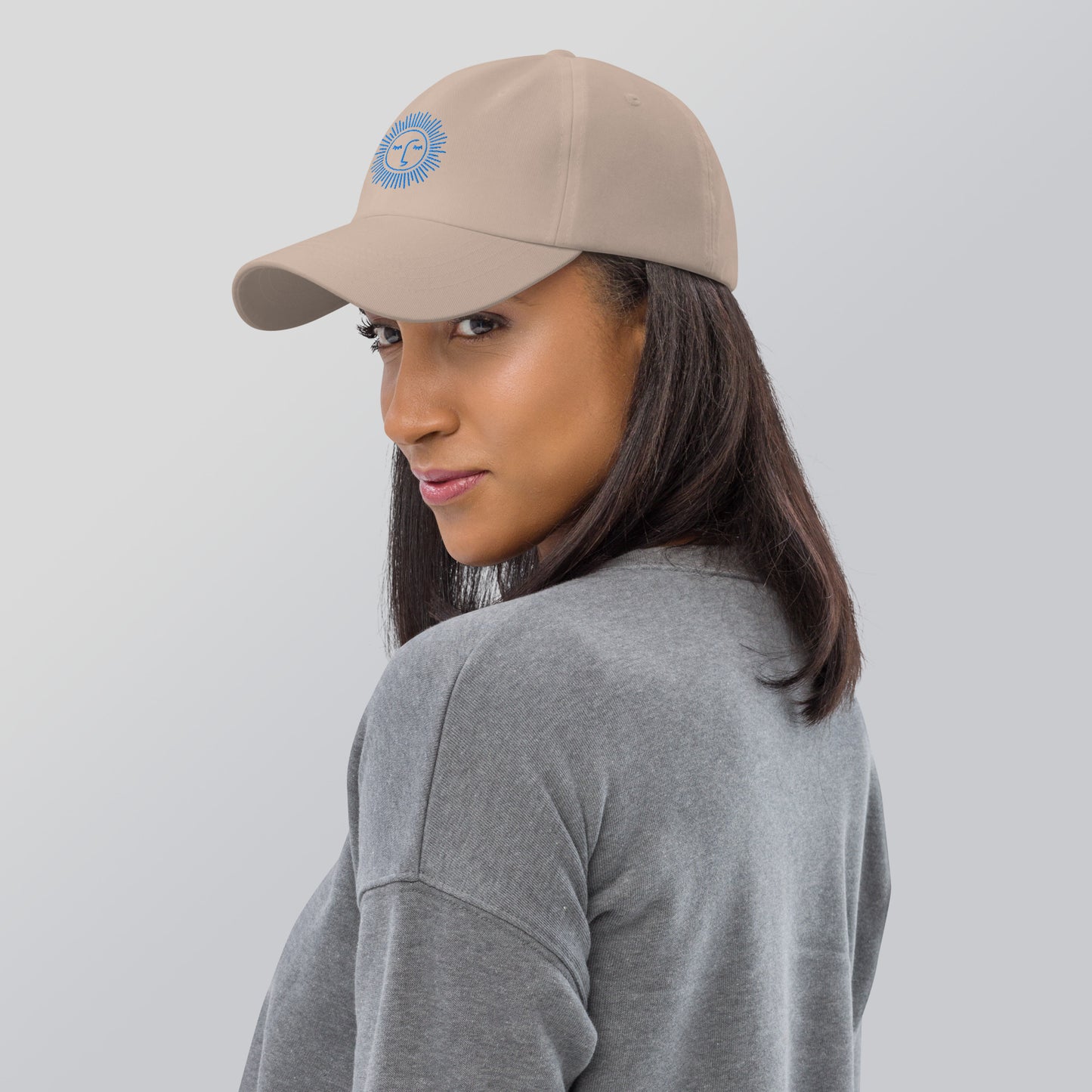 casquette base ball en coton avec logo bleu ciel brodé