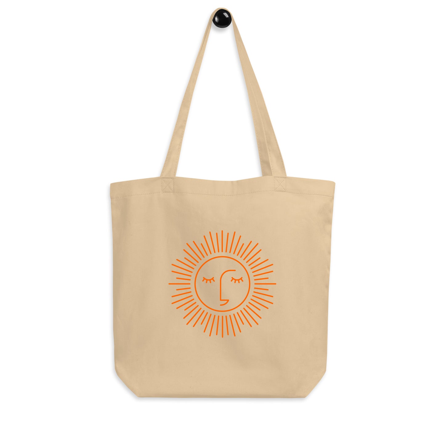 tote bag beige 100% coton bio avec logo orange