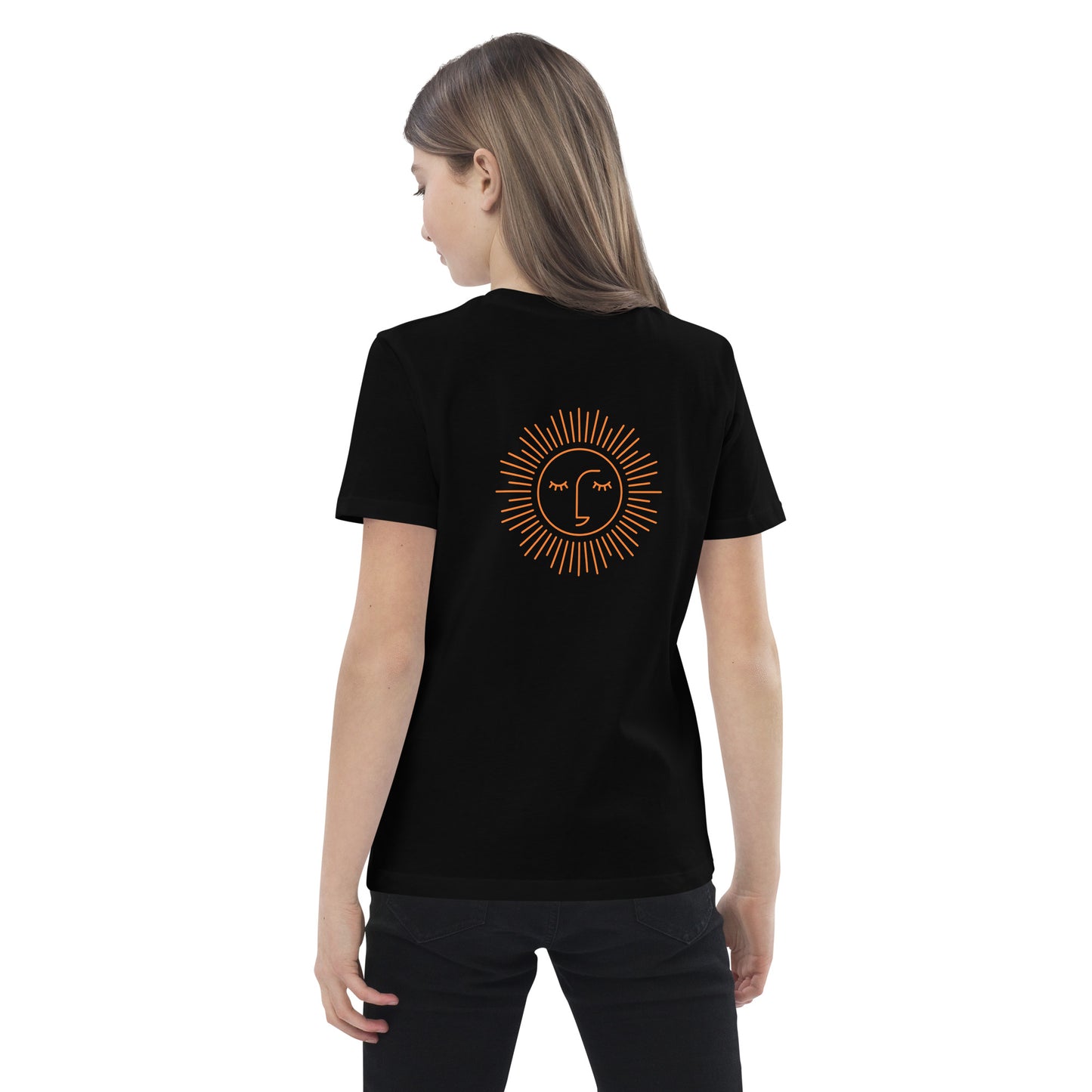 t-shirt enfant 100% coton bio avec logo orange