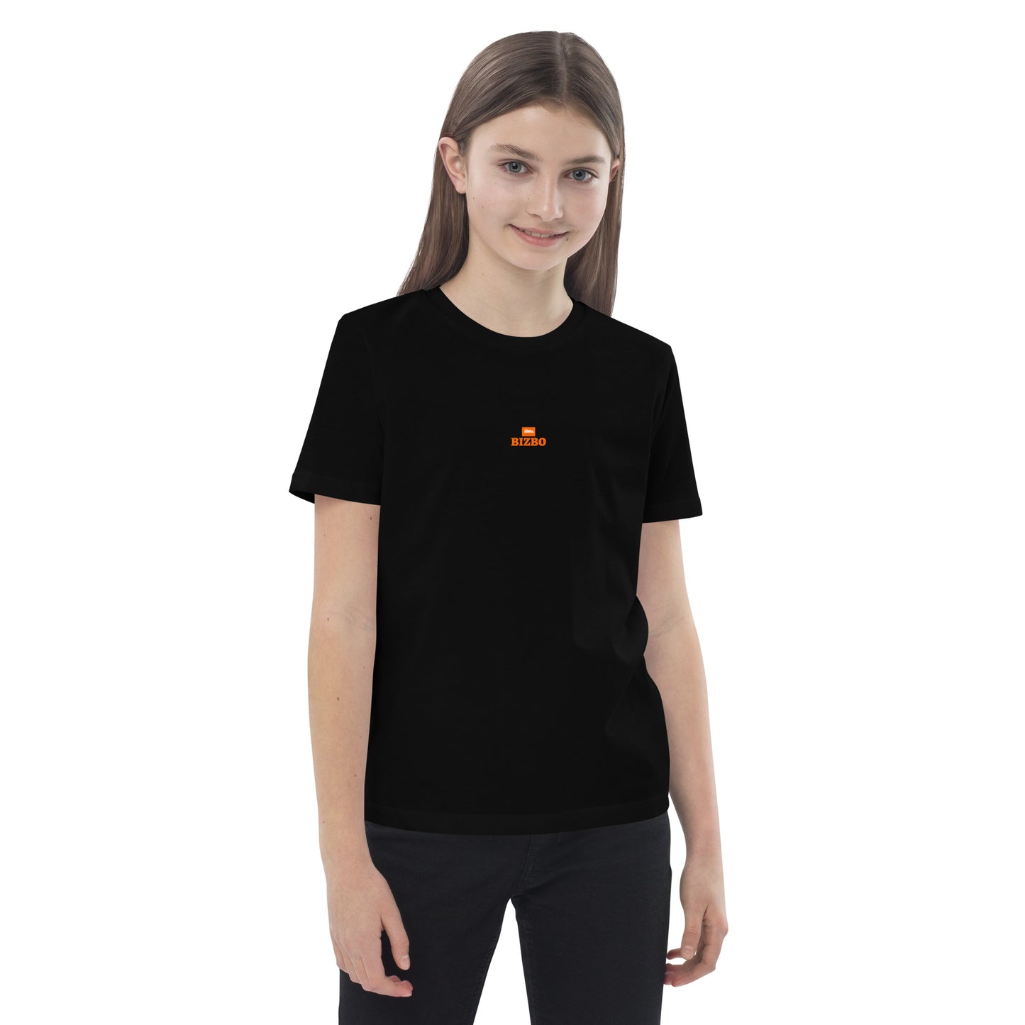 t-shirt enfant 100% coton bio avec logo orange