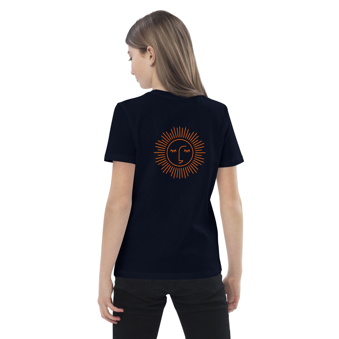 t-shirt enfant 100% coton bio avec logo orange