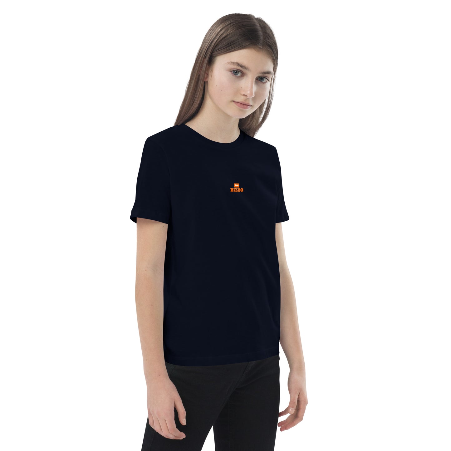 t-shirt enfant 100% coton bio avec logo orange