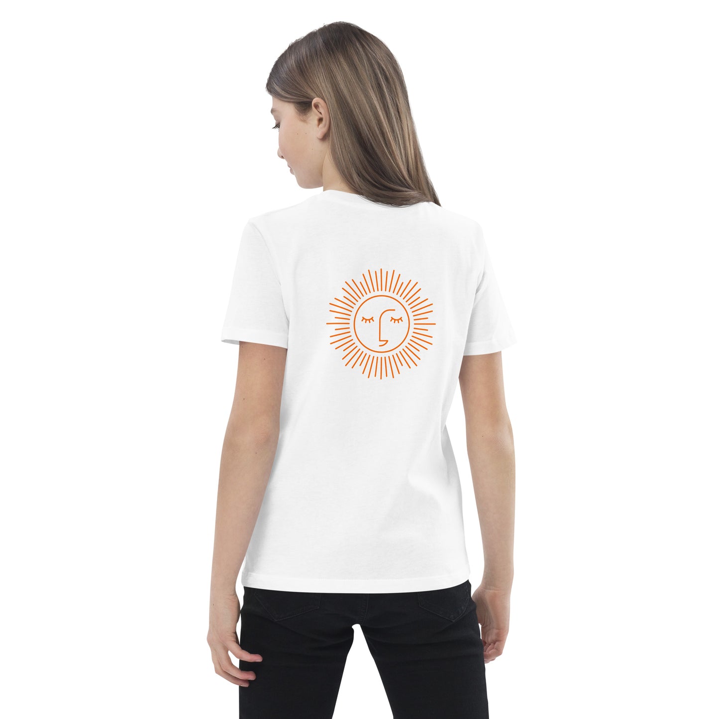 t-shirt enfant 100% coton bio avec logo orange