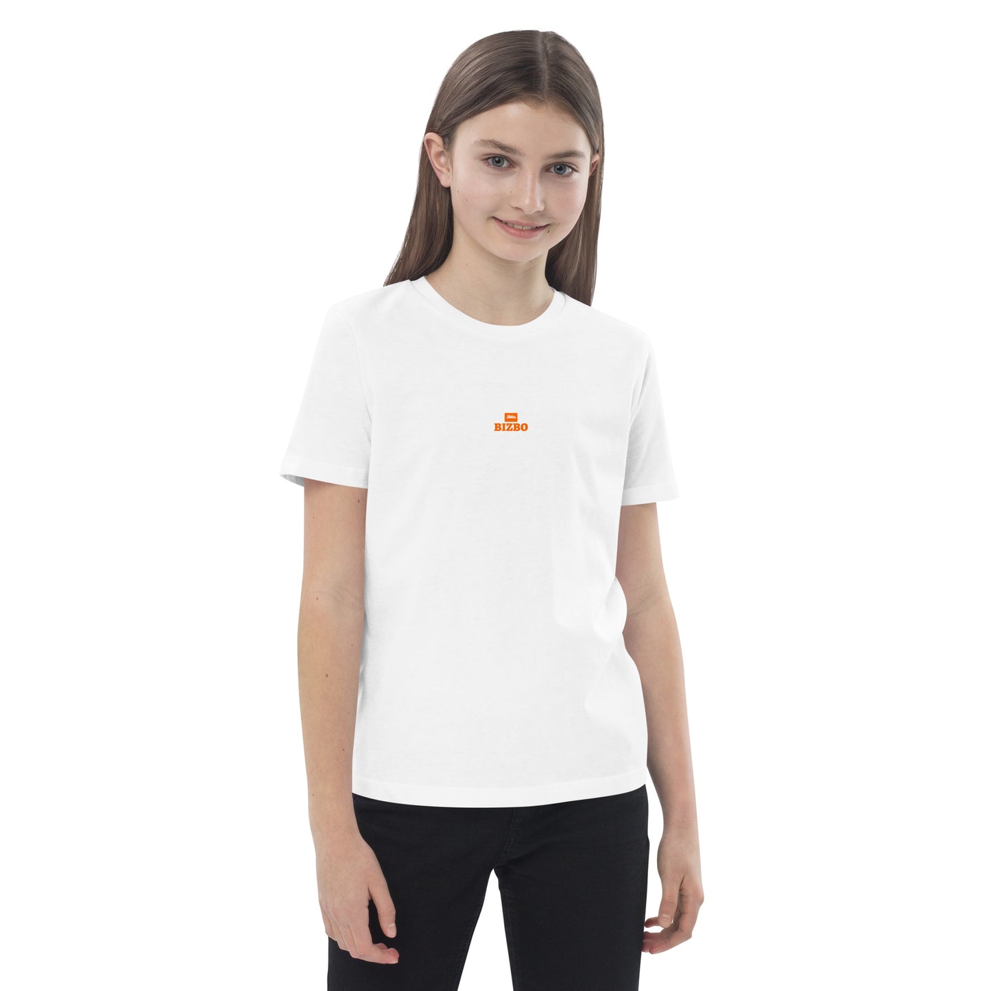 t-shirt enfant 100% coton bio avec logo orange