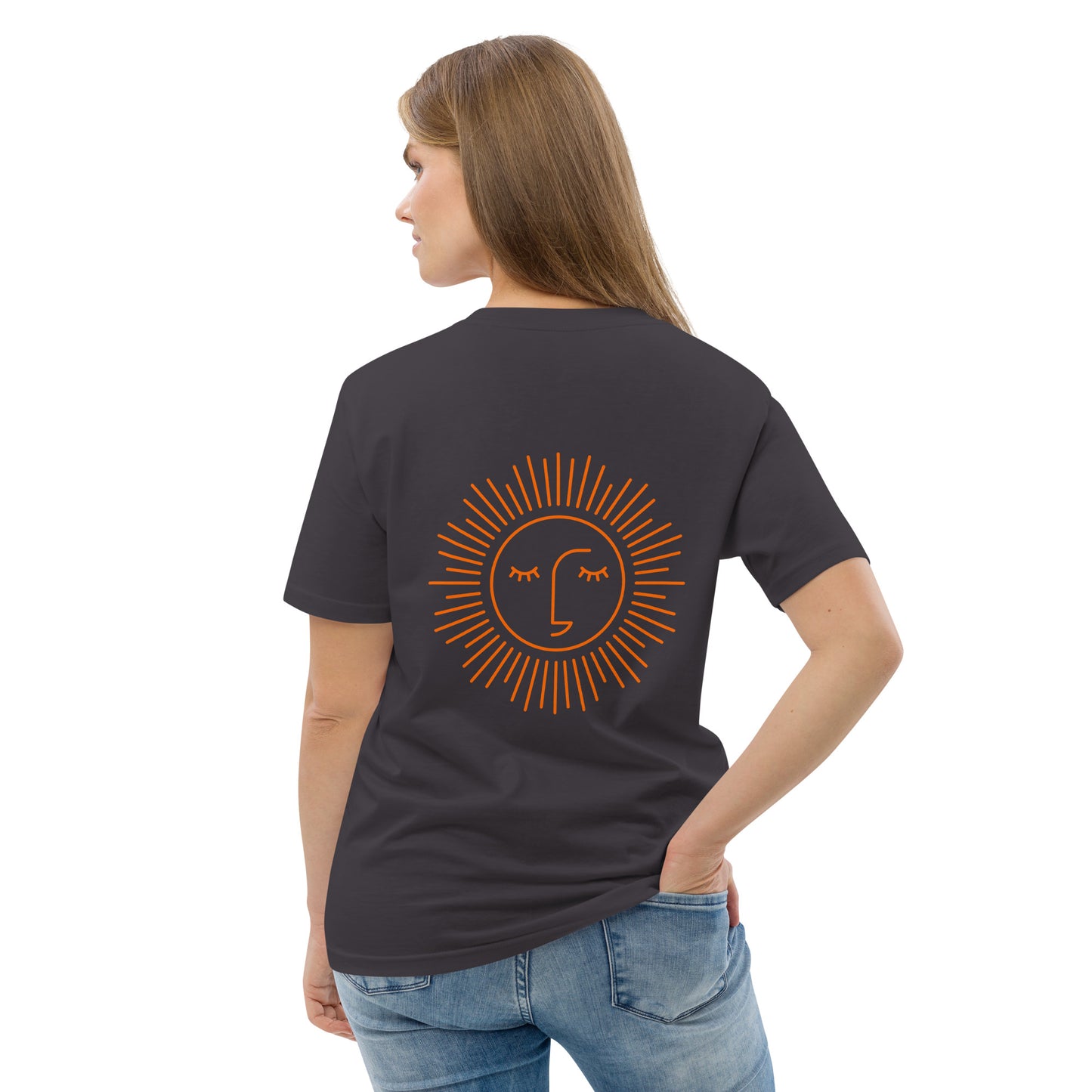 t-shirt unisexe 100% coton avec logo orange