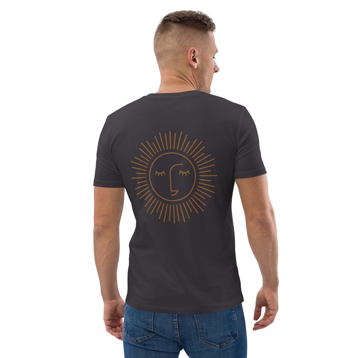 t-shirt unisexe avec logo marron 100% coton