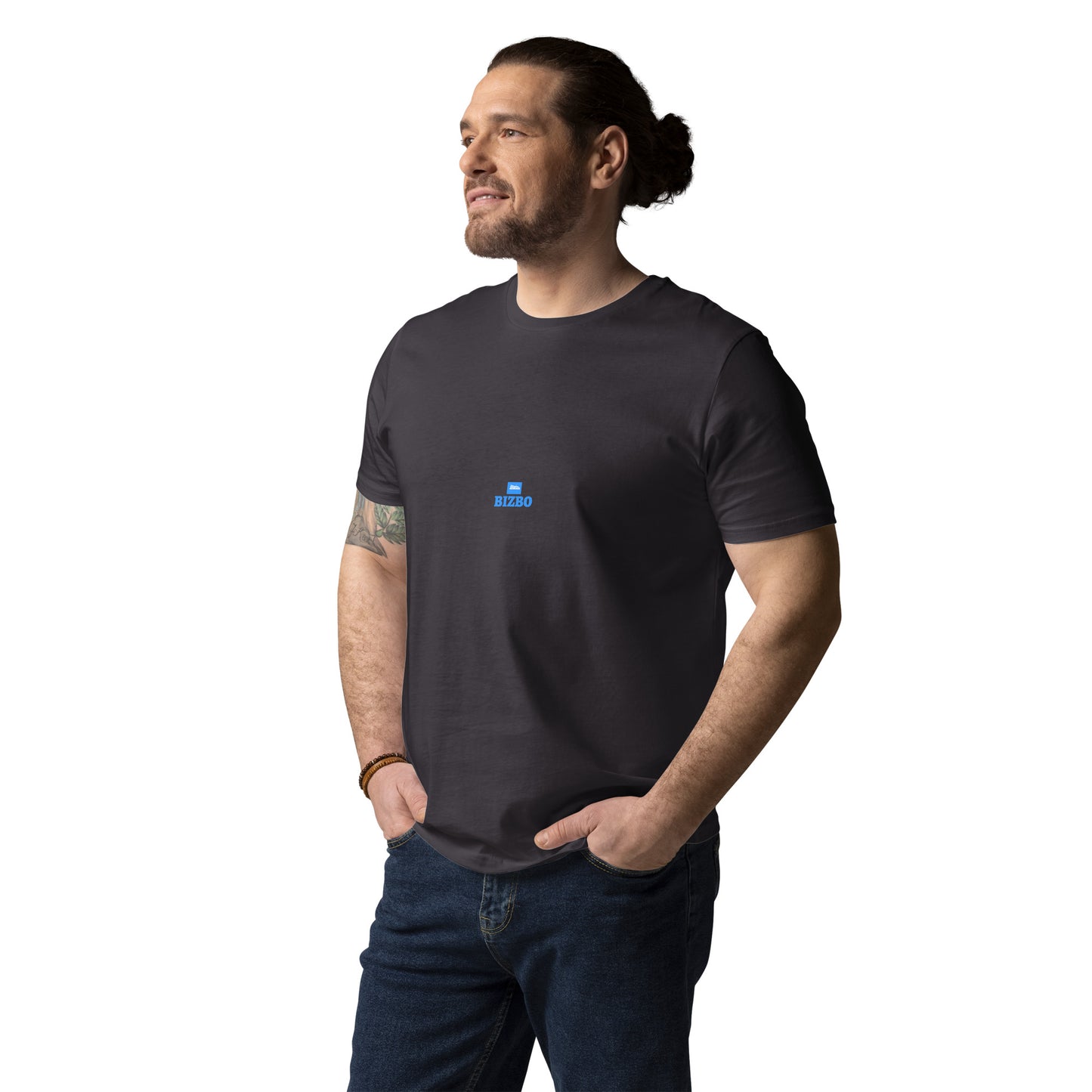 t-shirt unisexe avec logo bleu ciel 100% coton