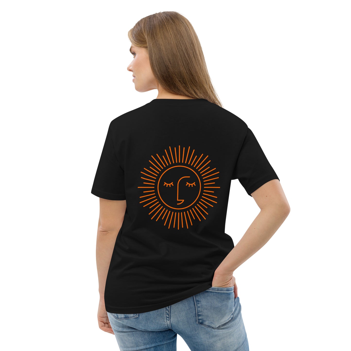 t-shirt unisexe 100% coton avec logo orange