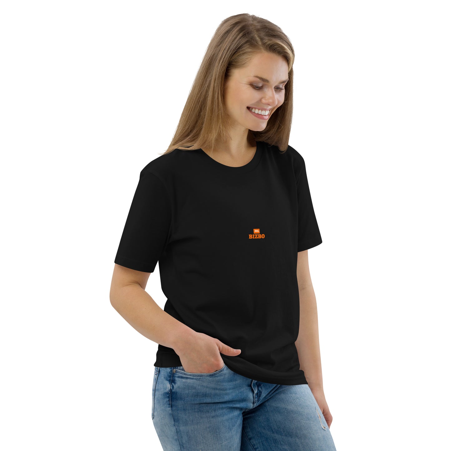 t-shirt unisexe 100% coton avec logo orange