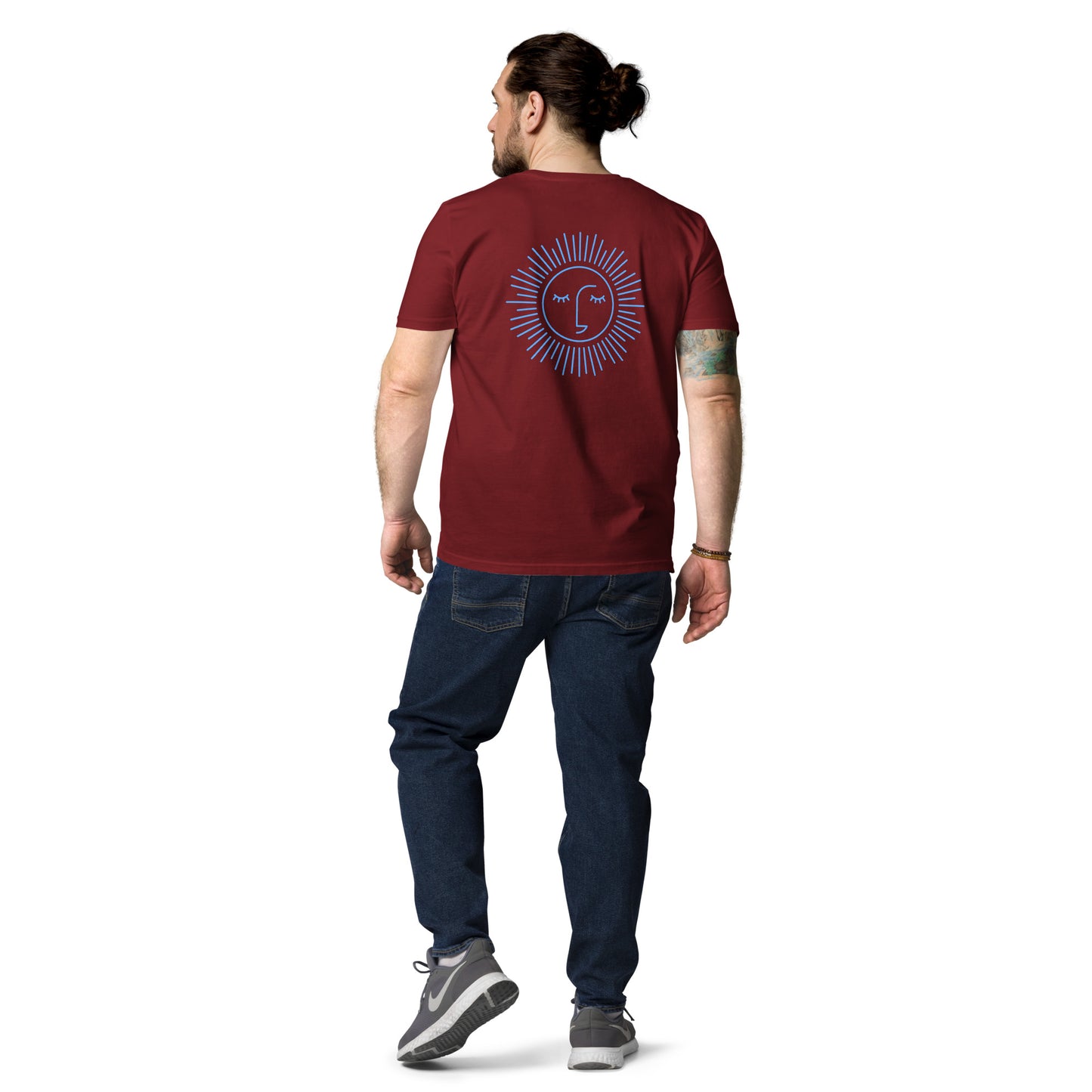 t-shirt unisexe avec logo bleu ciel 100% coton