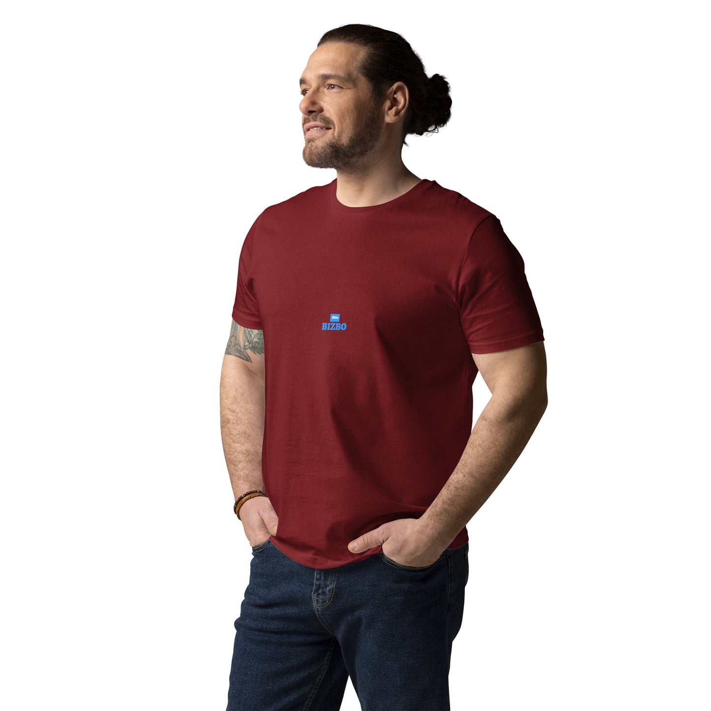 t-shirt unisexe avec logo bleu ciel 100% coton