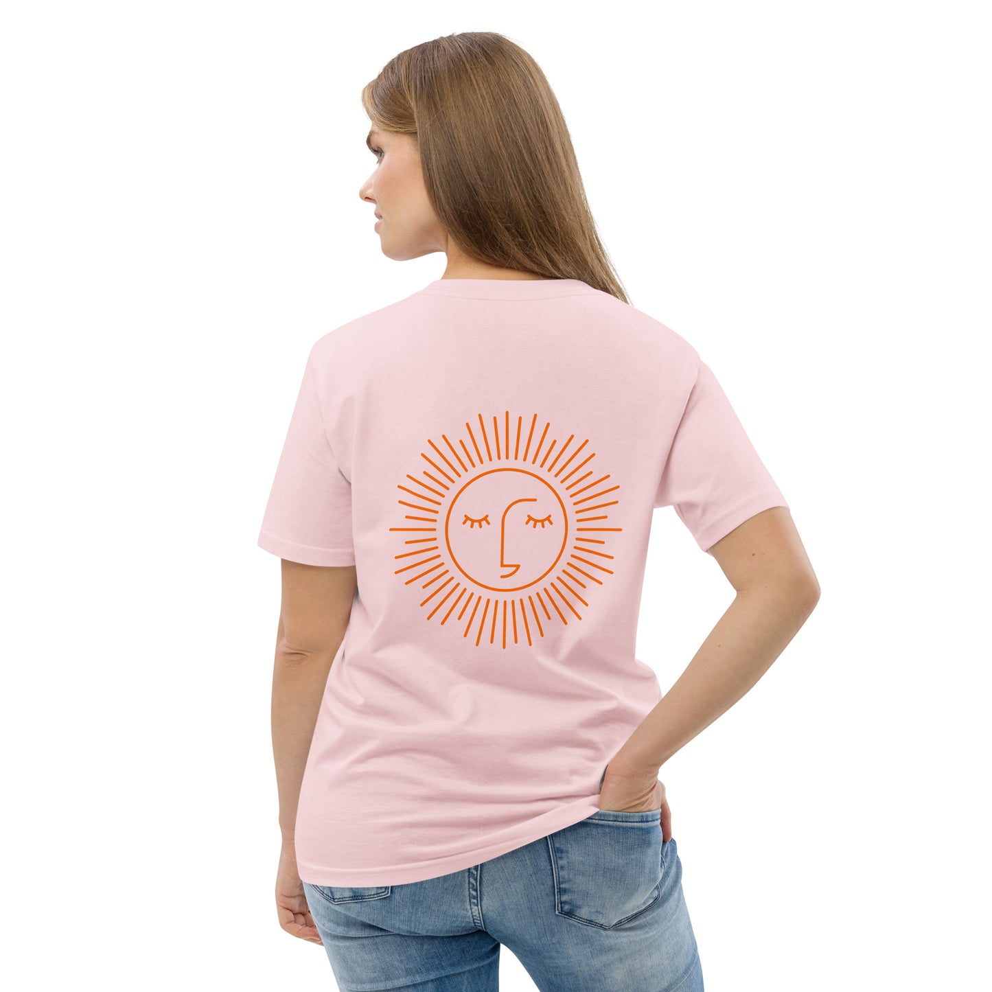 t-shirt unisexe 100% coton avec logo orange