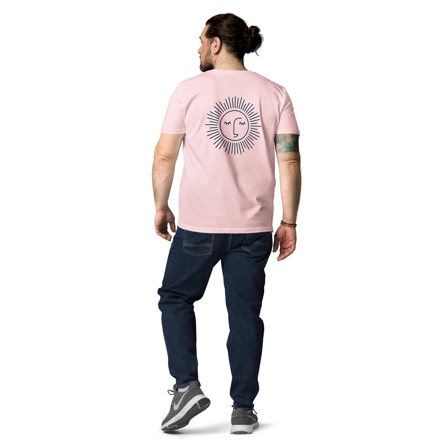 t-shirt unisexe avec logo bleu 100% coton
