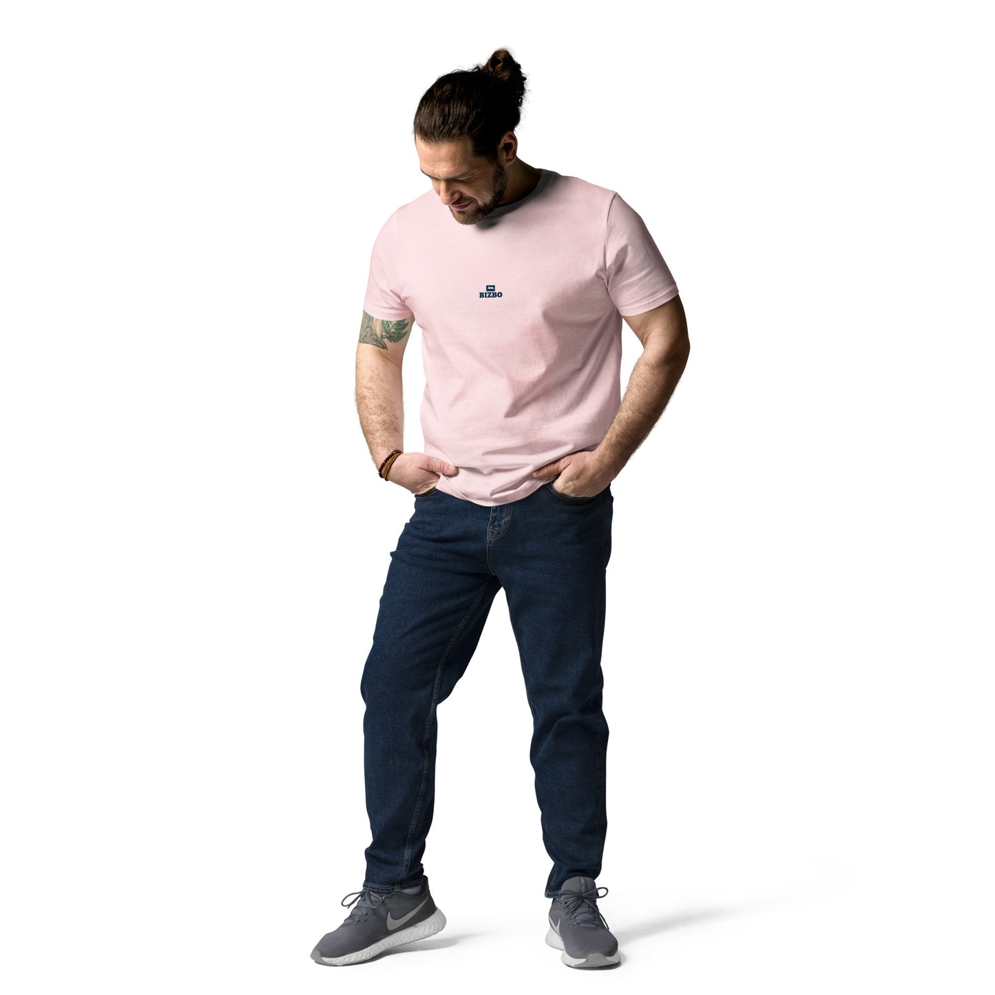 t-shirt unisexe avec logo bleu 100% coton