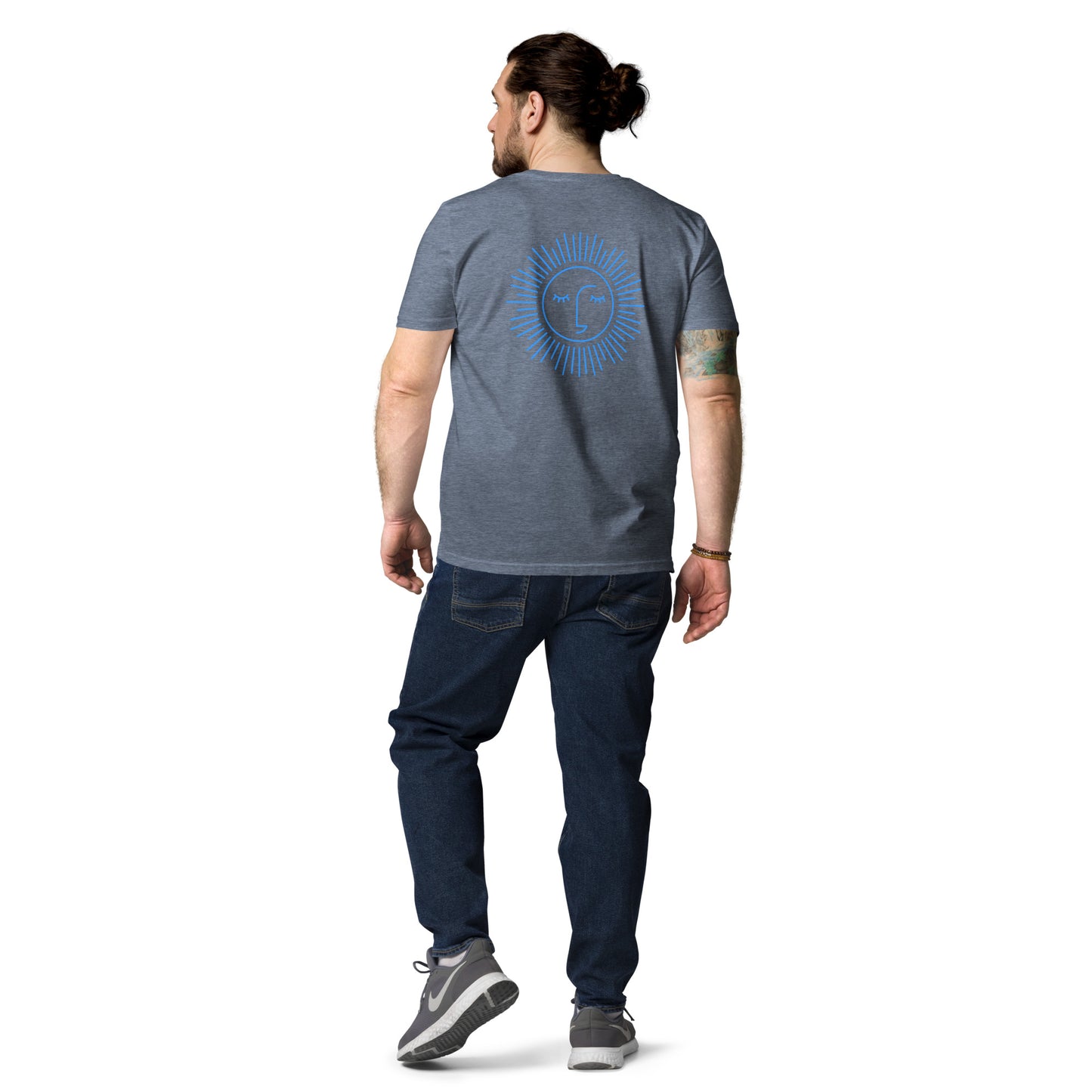 t-shirt unisexe avec logo bleu ciel 100% coton
