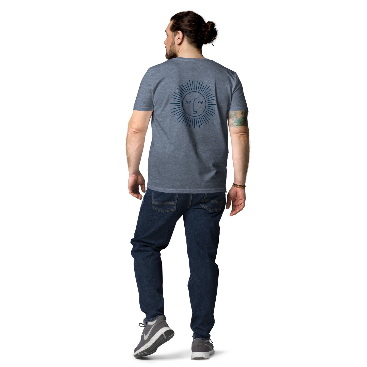 t-shirt unisexe avec logo bleu 100% coton